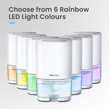 Електричний осушувач повітря Pro Breeze 1000 мл з таймером та нічним світлом - для ванної, спальні, шафи, підвалу - білий