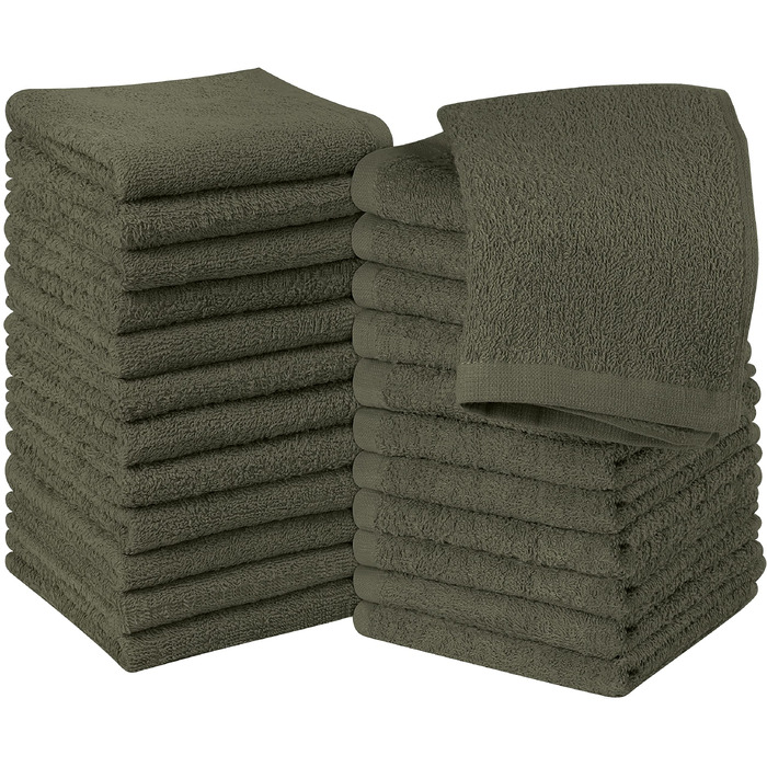 Набір фланелевих рушників для обличчя Utopia Towels, 100% бавовна, гігроскопічні та м'які рушники для вмивання, сірі, 24 шт.