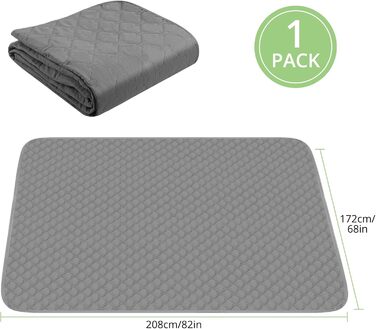 Водонепроникний килимок для собак, килимок для котів, неслизький, міцний, для захисту дивану, ліжка, автокрісла, можна прати в пральній машині (172 x 208 см, темно-сірий)