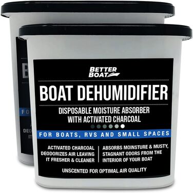 2 Pack Boat Dehumidifiers Moisture Absorbers & Odor Remover for Musty Damp Smell | Basement Closet, Home, RV, or Boat