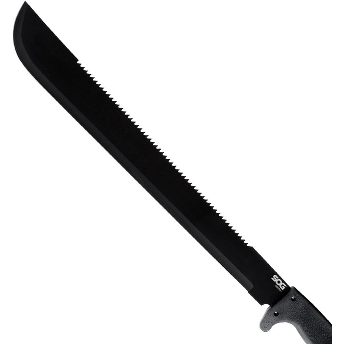 SOGFari 18 in. Machete, Black Kraton Handle, Black Blade