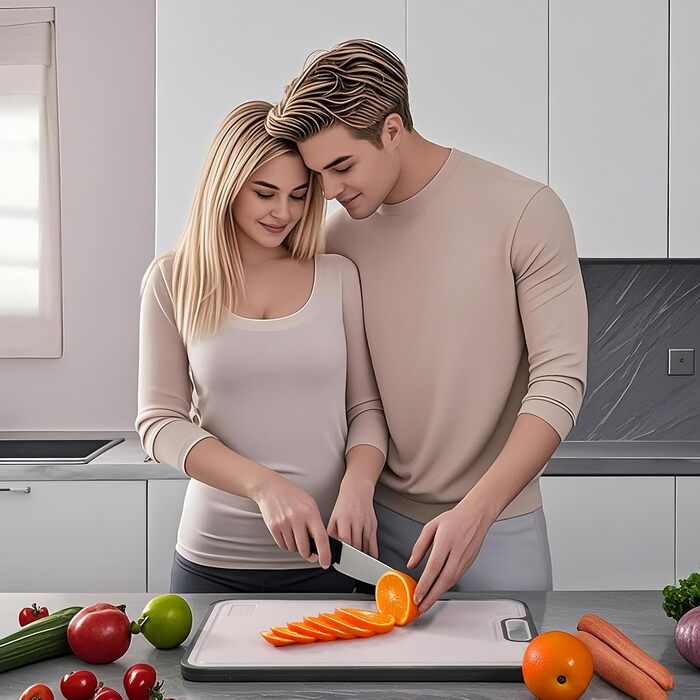 Двостороння кухонна дошка для нарізання Titan, 38.5 x 26.5 см