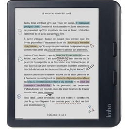 Kobo Libra Color: eReader з 7-дюймовим екраном Kaleido™ 3, підтримує аудіокниги, водонепроникний, білий (чорний)