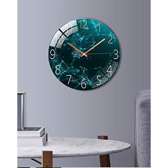 RAILONCH Silent Wall Clock Modern Design Wall Clock No Ticking for Living Room, Kitchen, Office, and Bedroom (D)