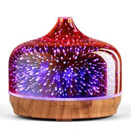 Дифузор ароматної олії Porseme Aroma Diffuser 500ml, скляний зволожувач повітря, ультразвуковий аромадифузор з LED-підсвіткою 7 кольорів, для ефірних олій, 15-21 год роботи, тихий, для дому (Rosegold) F2-500ml Rosegold Giant