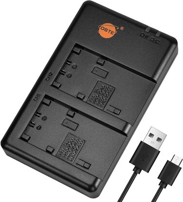 Швидкий зарядний пристрій USB з подвійним слотом для батарей сумісний з Sony NP-FP50, NP-FP90, NP-FH50, NP-FH100, NP-FV50, NP-FV70, NP-FV100