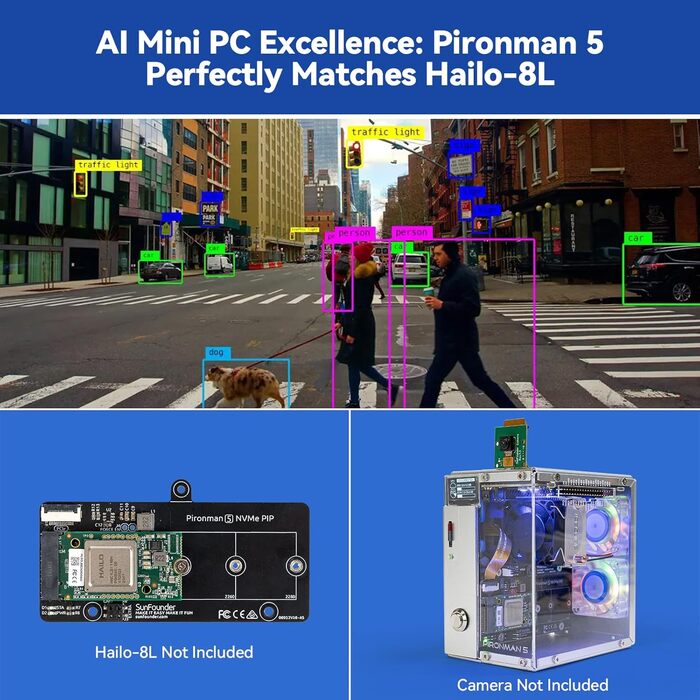 Корпус Pironman 5 для Raspberry Pi 5 з NVMe SSD, AI-прискорювачем Hailo-8L, охолодженням та RGB-підсвіткою