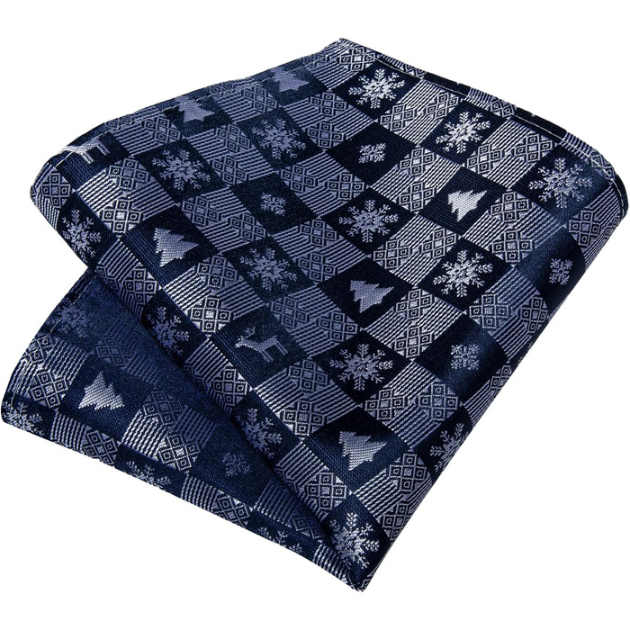 Диванні Шовкові Краваткові Набори для Чоловіків на Різдво від DiBanGu з Кишеньковим Квадратом та Краватками, Ткані Жакардом, Колір Блакитний (7809)