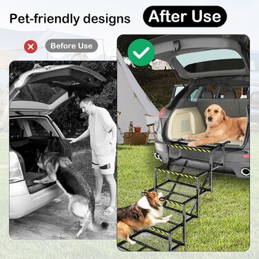 Східці для собак Hunderampe з 5 ступенів, складані, для вантажівок та SUV, регульована висота 35-90 см, до 100 кг