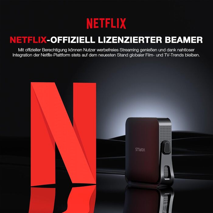 Міні-проектор Smart Beamer 4K з автофокусом та корекцією трапецеїдальних спотворень. Підтримка Netflix, WiFi6, Bluetooth, 25000 люмен, Full HD 1080P. 360° обертання для дому та вулиці. Сумісний з телефоном. Модель A-25000L