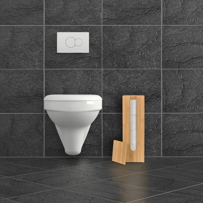 Relaxdays Toilet Paper Holder made of Bamboo