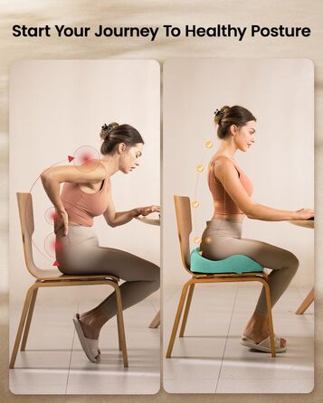 Ортопедична подушка для сидіння ProtoArc для офісного крісла, ергономічна подушка для куприка з піною з пам'яті, рівномірний розподіл тиску, подушка для куприка для повсякденного комфорту для інвалідного візка, авто (М'ятно-зелений, великий)