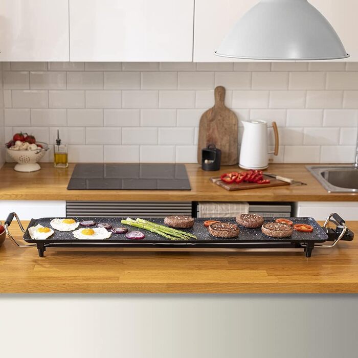 Cecotec Tasty Grill 2000 Electric Grill Plate - Stainless Steel, Adjustable Temperature, Non-Stick Surface - 2600W