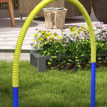 Набір для аджиліті для собак PawHut, 4 елементи, для старших собак, з сумкою, блакитний+жовтий, 88 x 64 x 95 см