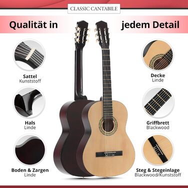 Класична гітара Cantabile AS-851 серії Klassikgitarre 7/8 - акустична гітара для початківців