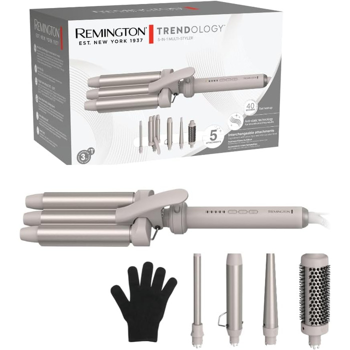 Стайлер Remington Trendology CI41MS5 5в1: плойка, браш, насадки для локонів 13-33 мм