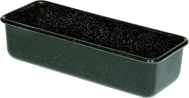 Riess, 0638-022, Professional Baker's Baking Pan, King Cake Mold, Capacity 1.7 Liters, Height 7.8cm, Width 10cm, Length 30cm, Enamel, Black, Bread Baking Pan, Induction, Enamel Baking Pan, Loaf Cake Pan