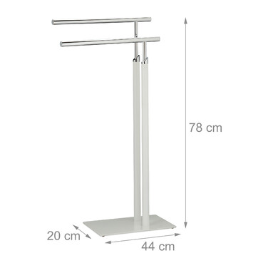 Relaxdays Standing Towel Rack White-Silver