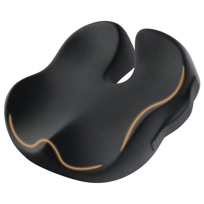 Ортопедична подушка для сидіння ProtoArc для офісного крісла: Memory Foam, рівномірний розподіл тиску, комфорт для офісу, авто, інвалідного візка, чорний, велика