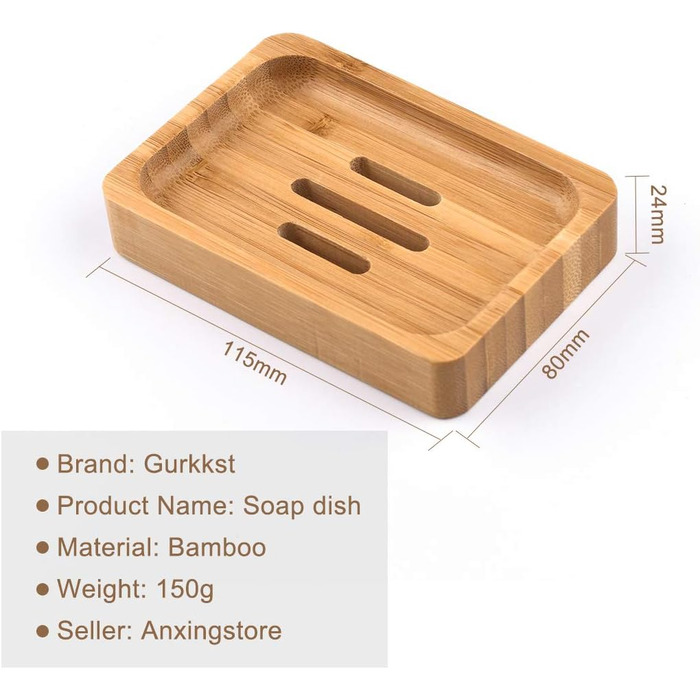 Натуральні дерев'яні підставки для мила з бамбука (2 шт.) - ручна робота, для мила, губки, аксесуарів для ванної кімнати