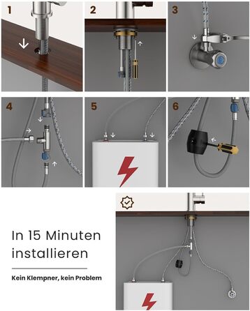 Кухонний змішувач Dayone з висувною лійкою, нержавіюча сталь SUS304, високий тиск, кухонний кран з 2 функціями, поворотна на 360°, для кухні