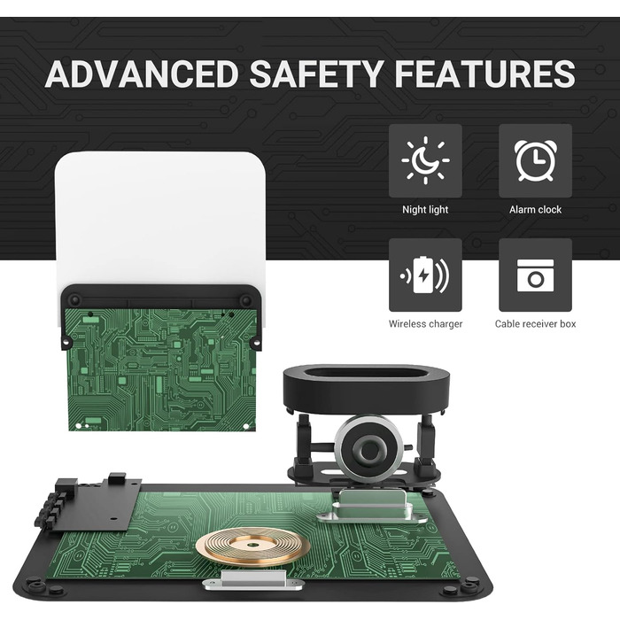 Бездротовий зарядний пристрій COLSUR 3 в 1: зарядка, нічник, будильник. Підходить для iPhone 16/15/14/13/12/11/X/8 Pro Max/Mini/Plus (Чорний)