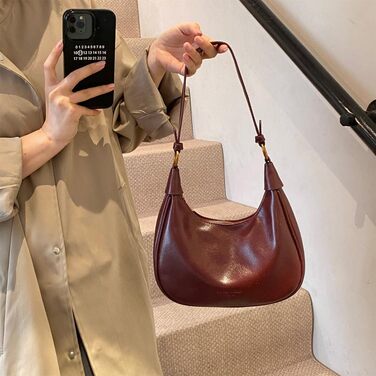 Сумка жіноча GSenhui Kleine Handtasche: стильна мініатюрна сумка через плече Hobo Y2K з екошкіри для подорожей, колір винний