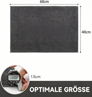 При স্বাগতний килимок 50x80 см з мікрофібри, протиковзний вологопоглинаючий килим для дому, кухні та ванної кімнати, сірий