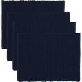 Комплект з 4 серветок LINUM Uni 35x46 см, 100% рифлена бавовна, мийні, темно-синій колір