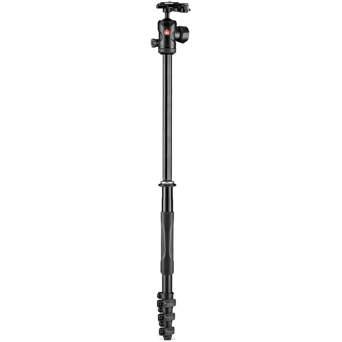 Компактний дорожній штатив Manfrotto Befree Advanced Aluminium з кулястою головкою та важелем блокування для DSLR та бездзеркальних камер, чорний (2-in-1 Twist)