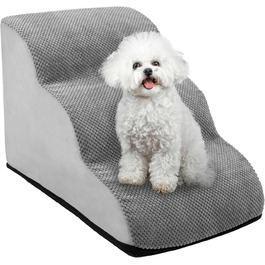 Сходинки для собак QWORK® сірі, 3-ступеневі, 60x40x40 см, з щільного матеріалу, знімні та пральні
