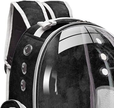 Рюкзак-переноска для кота MagiDeal Premium, велика прозора сумка для тварин, портативна, з вентиляцією, для котів та маленьких собак, водонепроникний, чорний