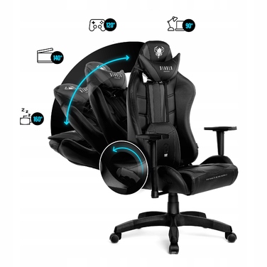 Ігрове крісло Diablo Chairs Diablo X-Ray L, екошкіра, чорне