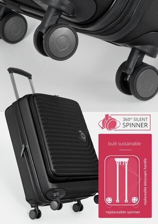 Чохол для багажу Hauptstadtkoffer Mitte - великий, жорсткий, з TSA, 4 колеса, 77 см, 130 літрів (Чорний)