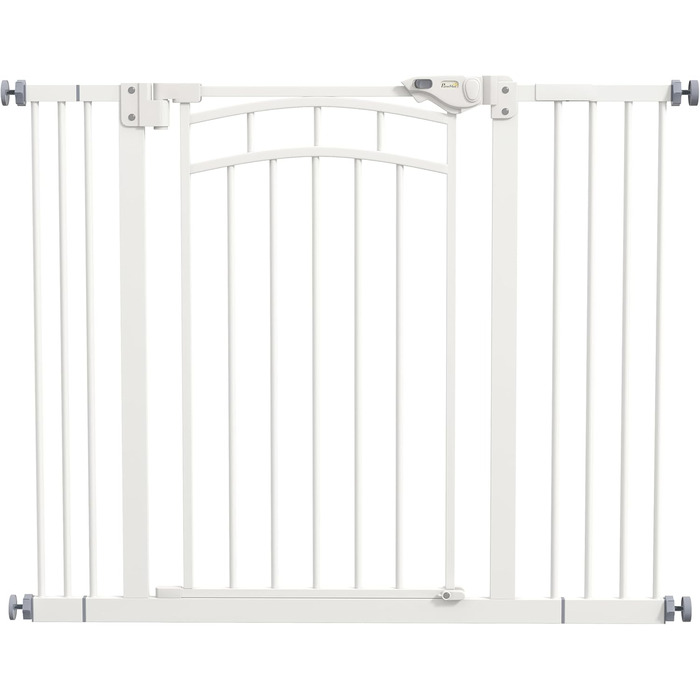 Захист для сходів PawHut - ґратка для собак з автоматичним закриттям, 74-100 см, для собак середніх та малих порід, білий