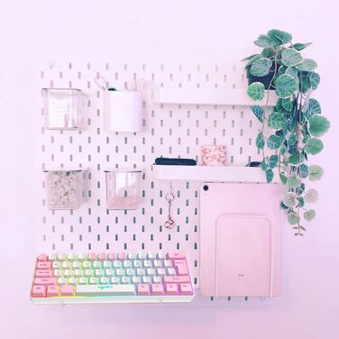 Комплект ігрового аксесуара 4 в 1: Клавіатура, миша, навушники та килимок для миші. Біло-рожевий