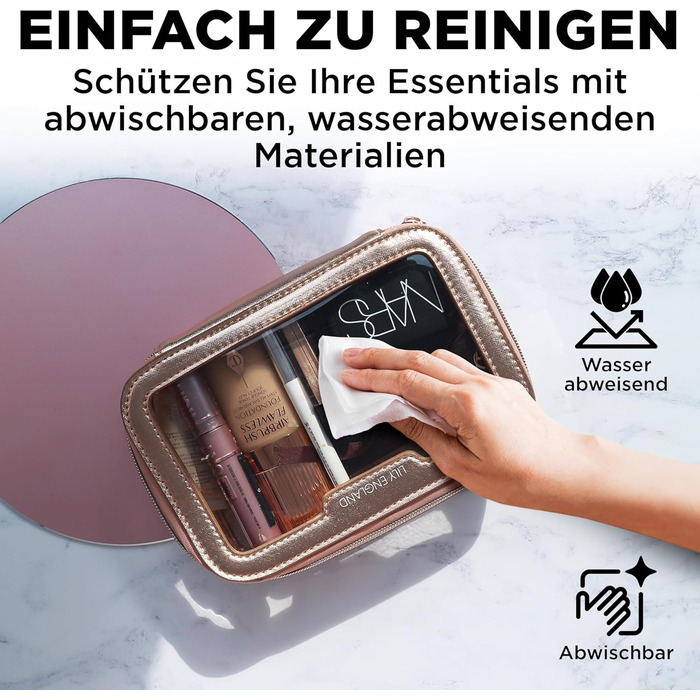 Lily England Косметичка Прозора Водонепроникна - Косметичний мішечок для подорожей та повсякденного використання (Рожеве золото)