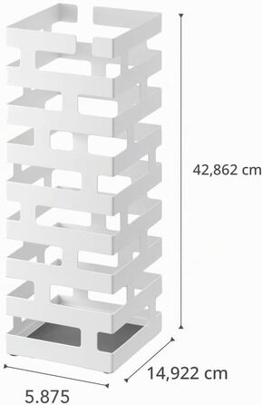 Підставка для парасольок YAMAZAKI Brick сталева, мінімалістична, біла (15 x 15 x 43 см)
