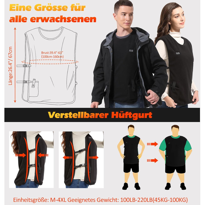 Обогревна жилетка для чоловіків та жінок з Powerbank, USB-живлення, 3 температурні режими, 5 зон обігріву, для активного відпочинку та зими