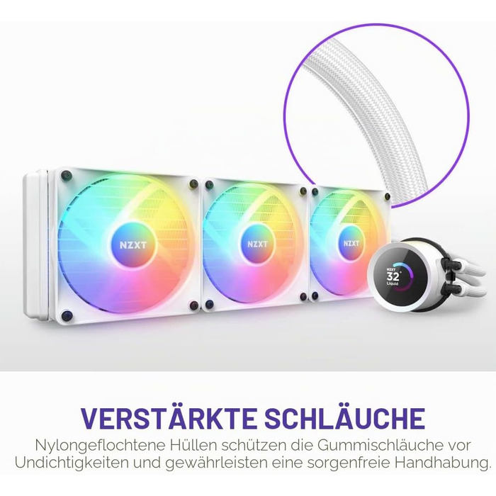 Рідинне охолодження процесора NZXT Kraken 280 RGB (2023) з LCD-дисплеєм, 280мм, чорний