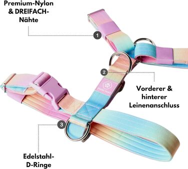 Шлейка для собак Spark Paws No Pull для великих порід, регульована, з фронтальною застібкою, Y-подібна, міцна, розмір L (36-68 кг), колір Пастельний Лавандовий