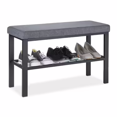 Relaxdays Shoe Rack in Black-Grey