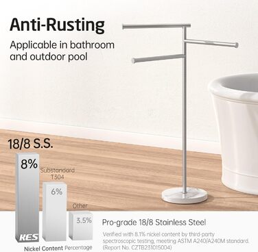 Підставка для рушників KES Gold, настільна, з нержавіючої сталі 18/8, з мармуровою основою, BTH219-BZ, щітканий золотий, 3-х рівнева