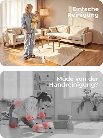 Електрична щітка для прибирання 9 в 1 з набором насадок, 70 хв зарядки, для ванної, плитки, авто, біла