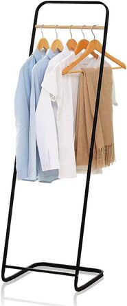 Clothes Rack, Stable Coat Rack, Slim Coat Rack, Metal Coat Rack for Bedroom, L16 x B16 x H55 Inches, Black…