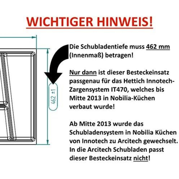 Органайзер для столових приборів ORGA-BOX II для шаф Nobilia 45 см (сірий, ширина 305 мм)