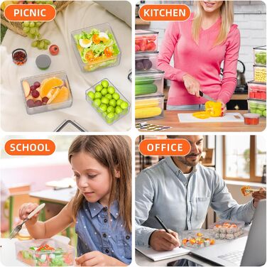 Набір контейнерів для зберігання продуктів 36 шт. з кришками, витіканнями, для кухні