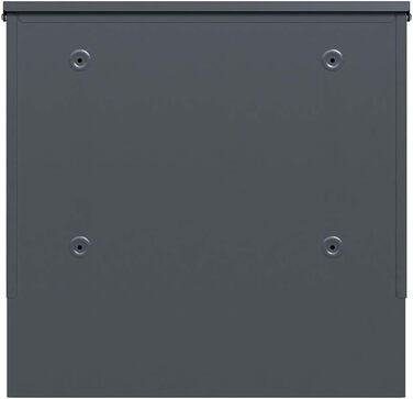 Поштова скринька настінна SCHARTEC SPB-8 антрацит з дерев'яним декором та відділенням для газет, велика, сучасний дизайн