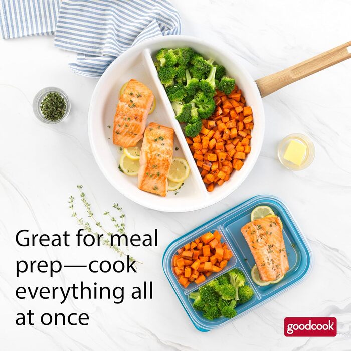 Сковорода роздільна GoodCook 30.5 см з керамічним покриттям, блакитна - посуд з нержавіючої сталі, антипригарна сковорода для яєць, м'яса, овочів, соусів