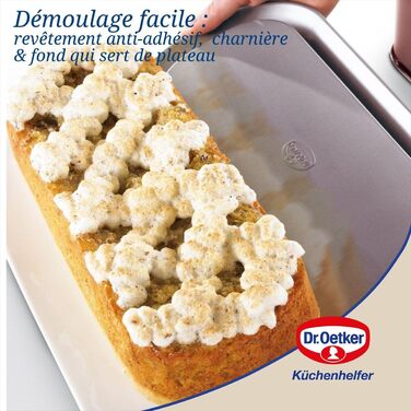 Форма для випічки Dr. Oetker Königskuchen 30x12 см, двоколірна (сіро-червона) з бортиком для кексів
